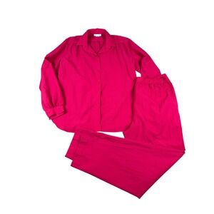Vintage 80 Marshall-Rousso Pajama Set Womens Medium Pink Made USA Loungewear Y2K